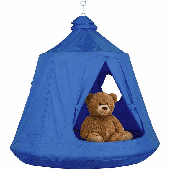 Pirecart Hanging Tree Tent, Indoor Outdoor Swing Hammock with Led Decoration Lights for Livingroom, Yard, Blue