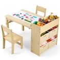 thumbnail image 1 of Pirecart Kids Art Table and 2 Chairs Toddler Craft Set Wooden Play Activity Drawing Table with 4 Storage Bins and Paper Roll, 1 of 7