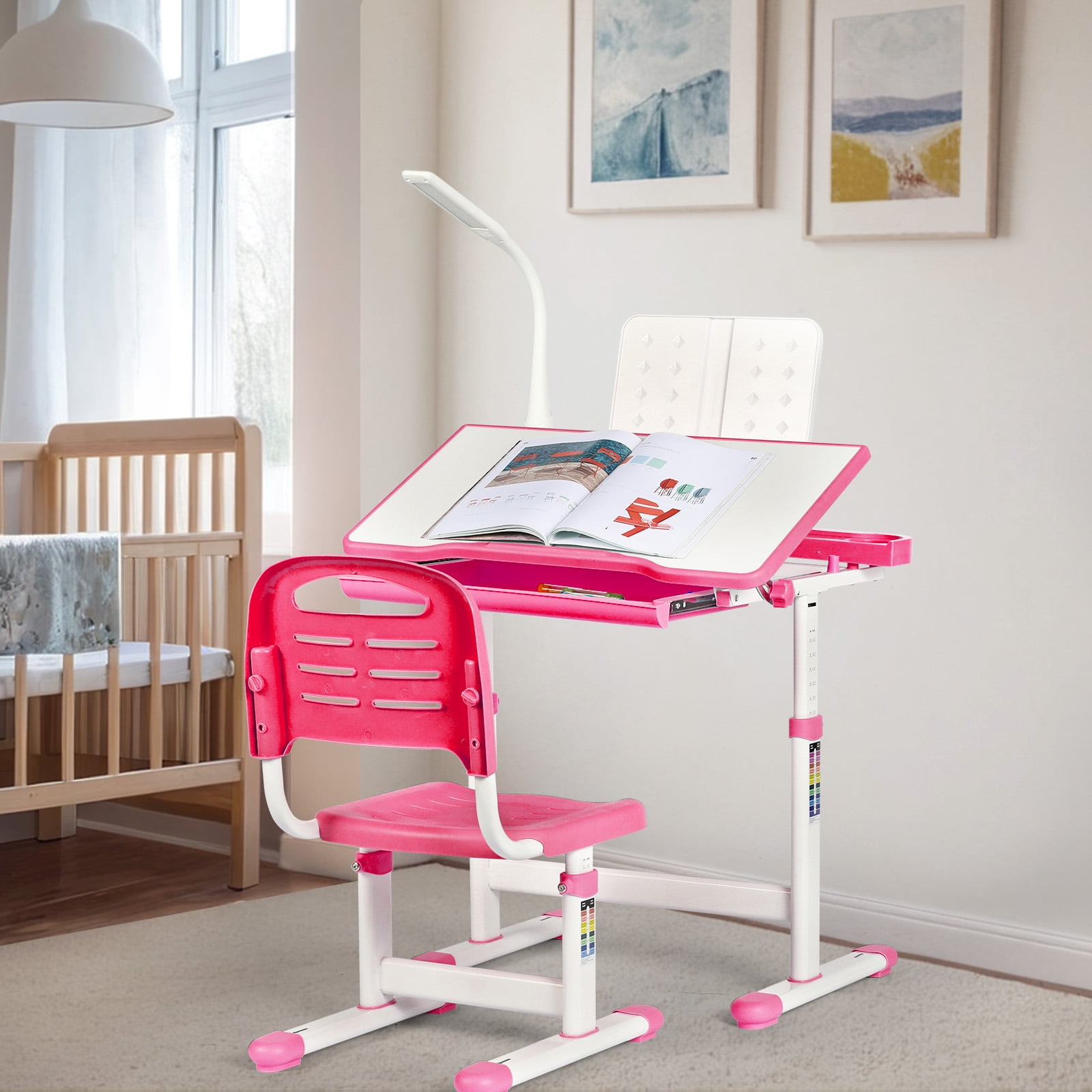 Free Shipping Lipper International Child Work Station Study Desk and Chair Set Walnut Finish Walmart Walmart