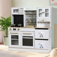 thumbnail image 1 of Pirecart Kids Play Kitchen with Lights & Sounds Wooden Pretend Toy Kitchen with Utensils, Sink, Microwave and 2 Fabric Boxes, Gifts for Girls and Boys Age 3+, Gray, 1 of 11