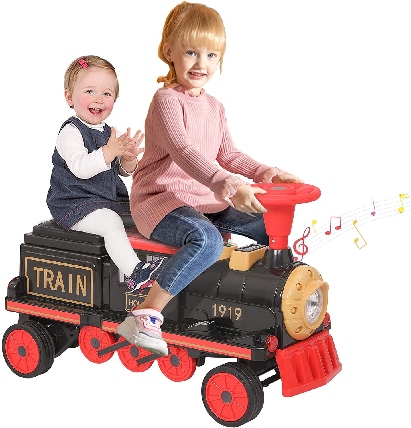 Pirecart Kids Ride on Train, 12V Battery Operated No Need Track Rideon