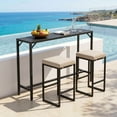 thumbnail image 1 of Pirecart Outdoor Counter Height Table, 47" Bar Table W/ Adjustable Foot & HDPE Top, All Weather for Poolside, Patio,Balcony, Black, 1 of 12