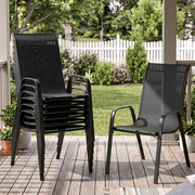 Pirecart Outdoor Patio Dining Chairs Set of 8, Steel Frames with Textilene