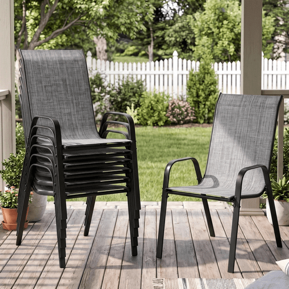 Pirecart Outdoor Patio Dining Chairs Set of 8, for Porch, Backyard, Pool side, and Deck