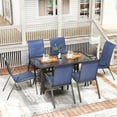 thumbnail image 1 of Pirecart Patio Dining Set of 7, Outdoor Table and Chairs with Umbrella Hole, All Weather Patio Furniture Set, for Lawn, Deck, Garden, Royal Blue, 1 of 9