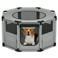 thumbnail image 1 of Pirecart Portable Dog Crate with PVC Pipe, Octagon Breathable Mesh Dog Crate, Portable Travel Dog Crates and Kennels, 47"x47"x24", 1 of 9