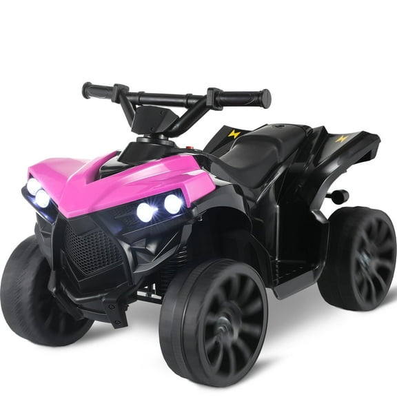 Pirecart Ride On ATV for Toddler, 6V Electric Riding Motorcycle w/ 4-Wheeler Quad, 1.86MPH Max Speed, Music, LED Headlights