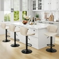thumbnail image 1 of Pirecart Set of 4 Bar Stools, 360° Swivel Bar Stools with Back and Footrest, Adjustable PU Leather Bar chairs for Bar, Kitchen, Dining, Entertainment Center, Beige, 1 of 12