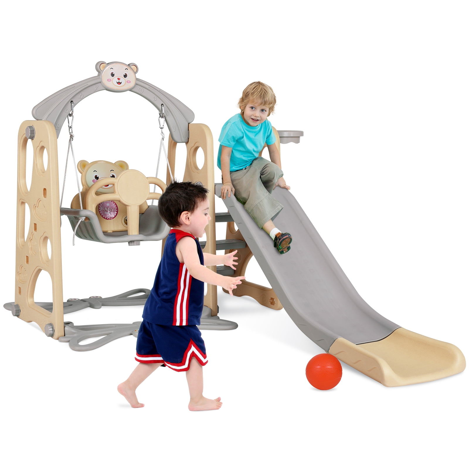 Pirecart Toddler Slide and Swing Set Outdoor Indoor Baby Swing Slide
