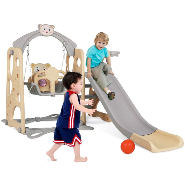 Pirecart Toddler Slide and Swing Set Playground Swing Slide Climber for