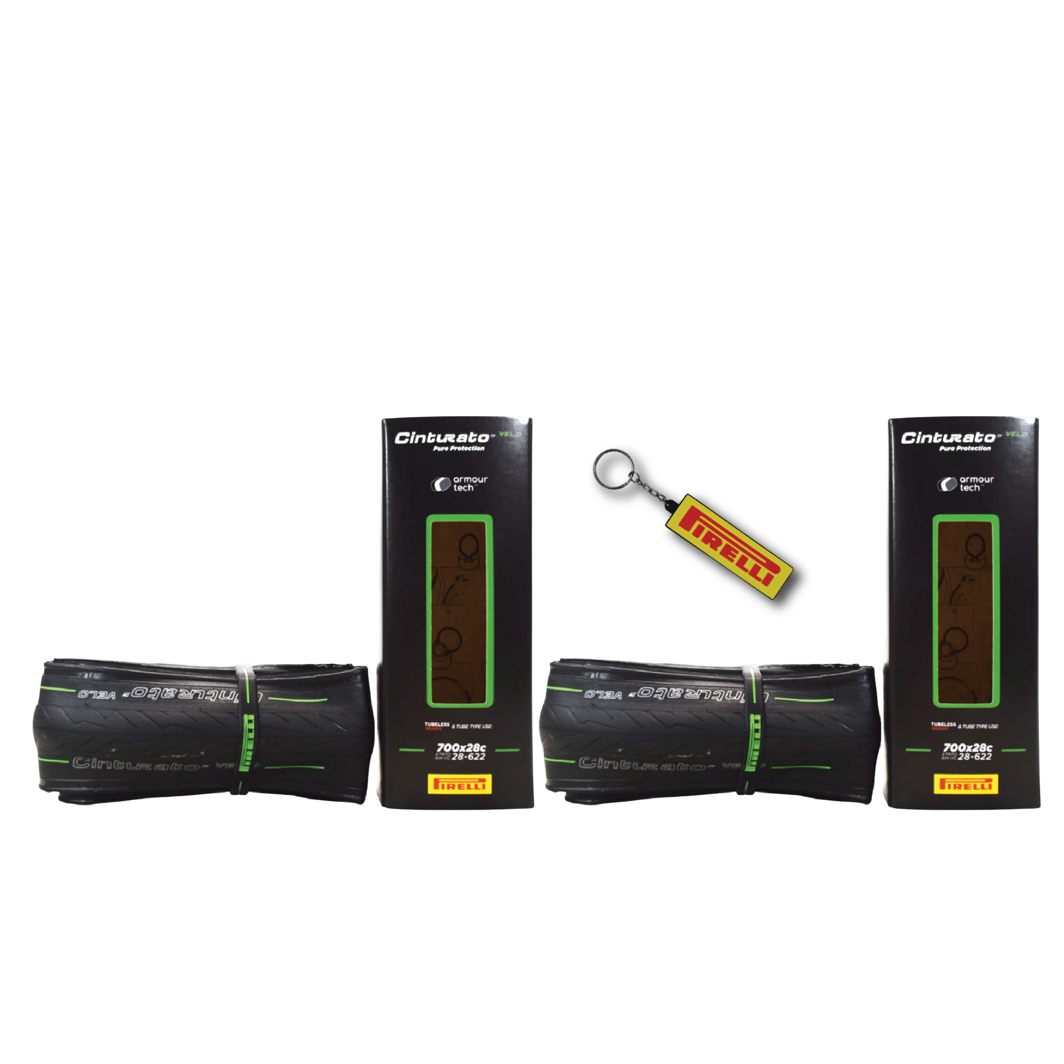 Pirelli Cinturato Velo TLR 28-622 (700 x 28c) Road Bicycle Tires (2 Pack) - Armoud Tech™, SmartNET™ Silica,Tubeless Ready - Pirelli's Ultimate Bicycle Tire