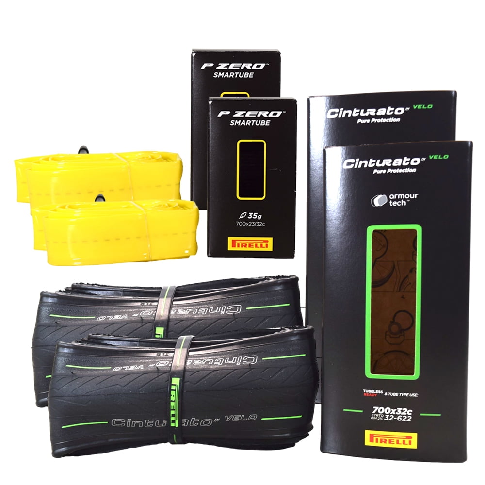 Pirelli Cinturato Velo TLR Bike Road Tire 700x32c + SmarTUBE
