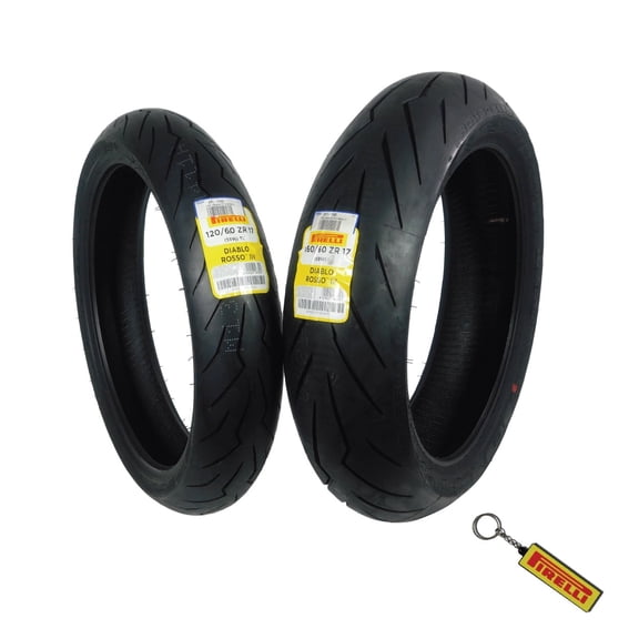 Pirelli Diablo Rosso III 120/60ZR17 160/60ZR17 Front & Rear Motorcycle Tire Set 120/60-17 160/60-17