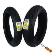 Pirelli Diablo Rosso III 120/70ZR17 Front & 160/60ZR17 Rear Motorcycle Tire Set - High Performance, Durable, Reliable Tire for Sport/Street Bikes with Keychain