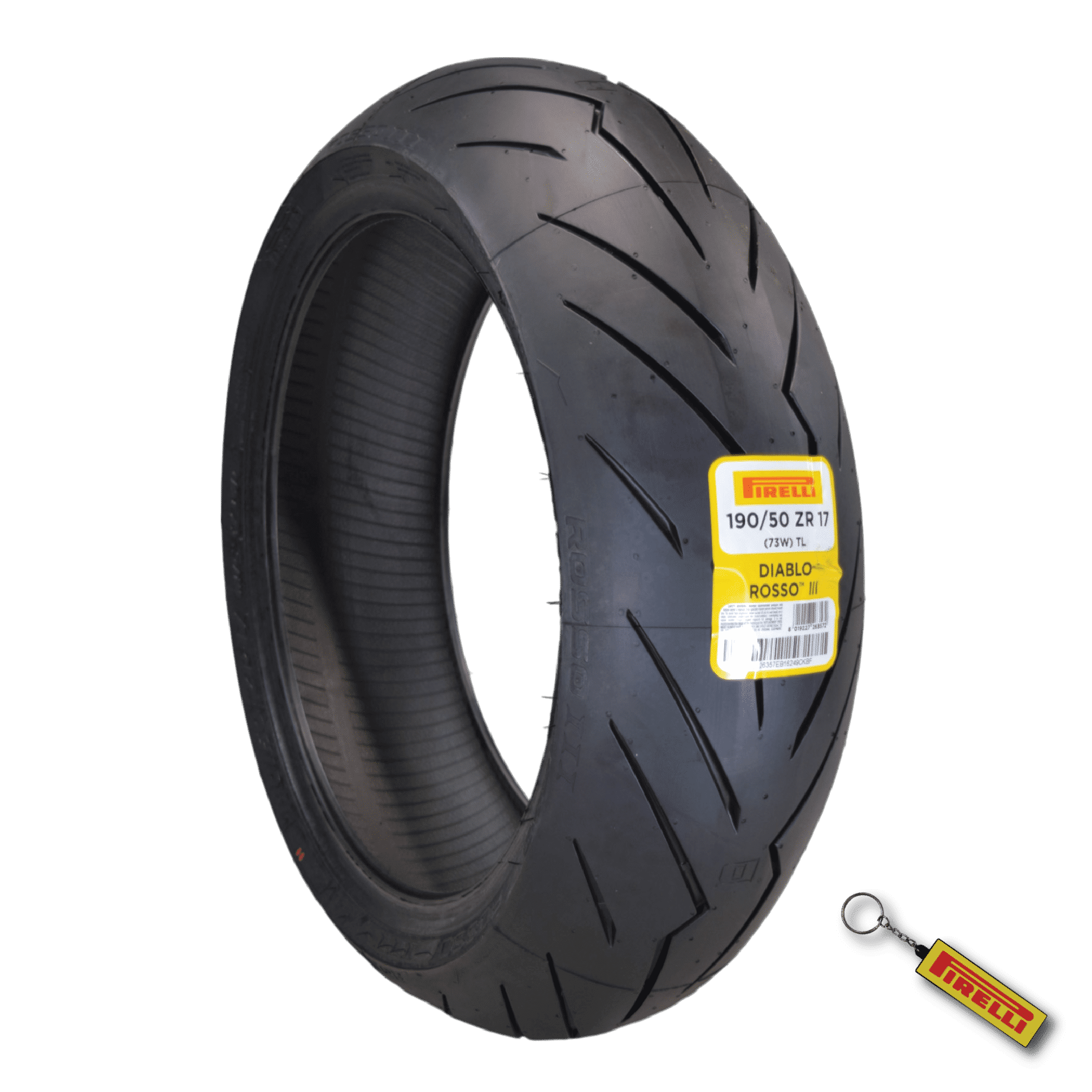 Pirelli Diablo Rosso III 190/55ZR17 73W Rear Motorcycle Tire - High Performance, Durable, & Reliable Tire for Sport/Street Bikes with Keychain