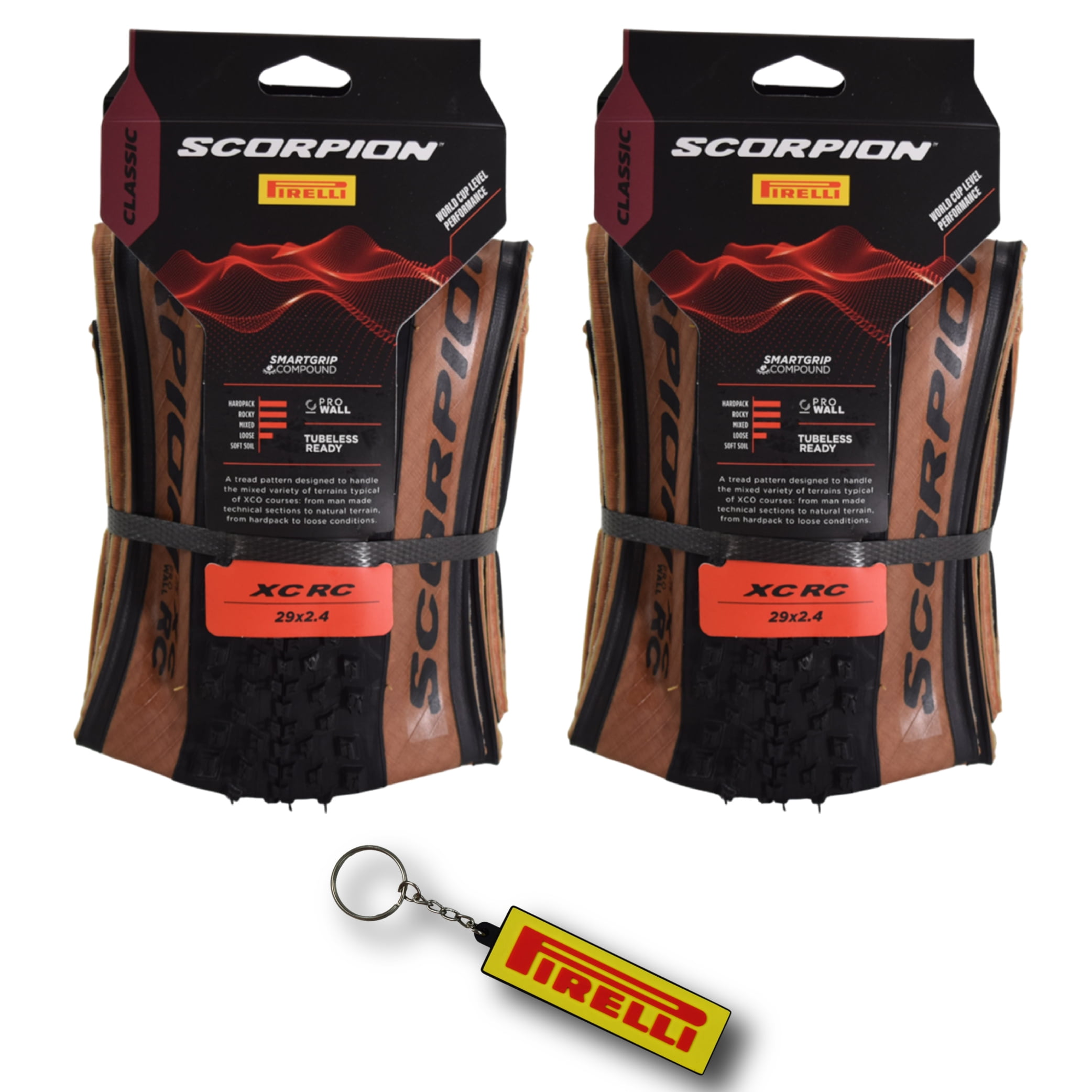 Pirelli SCORPION XC RC Classic Tan-wall (29 x 2.4) Peak Performance Bicycle Tires (2 Pack)