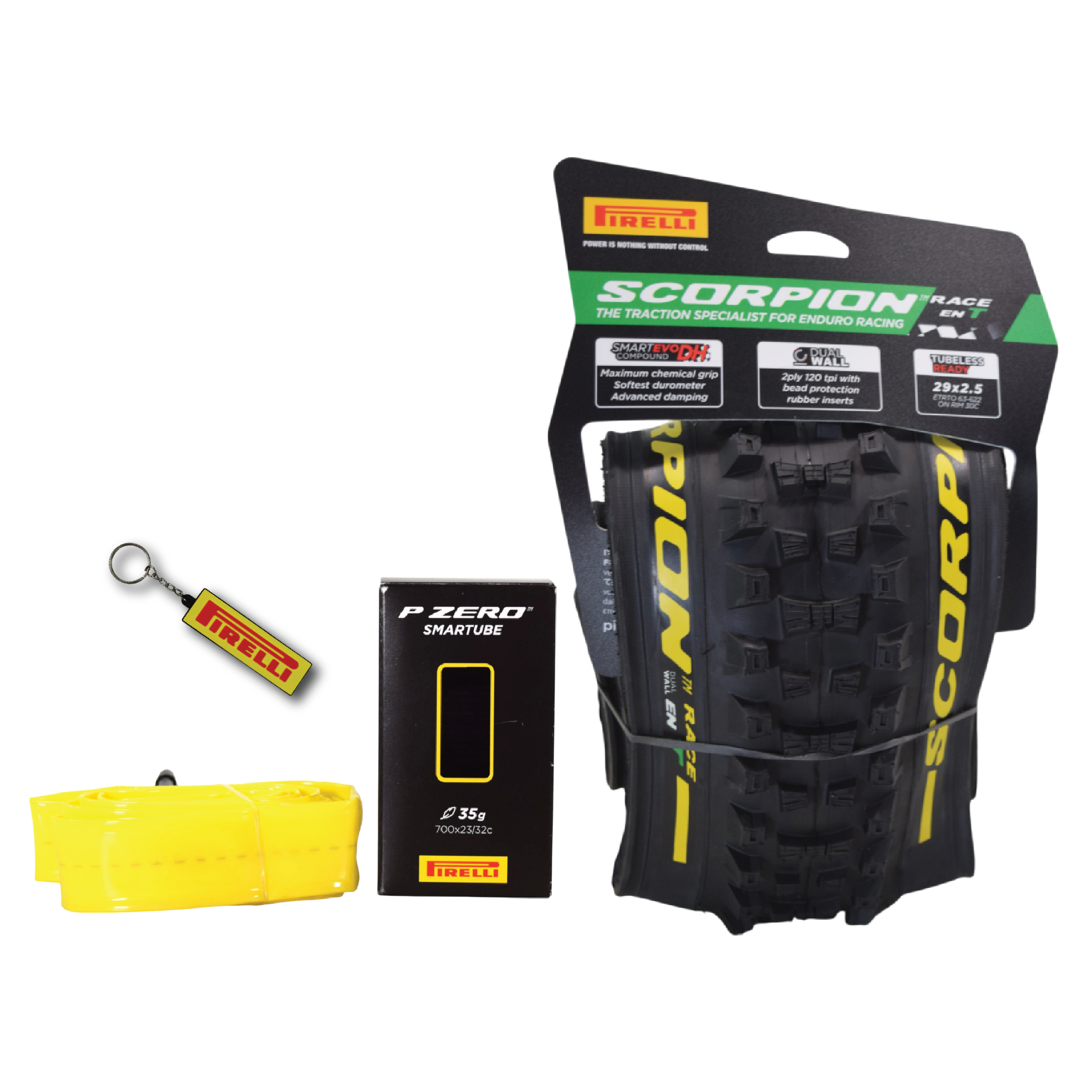 Pirelli, Scorpion Race DH M, pneu de montagne, 73,7 cm x 2,50, pliable, sans chambre à air, SmartEVO DH, DualWALL, 60TPI, noir