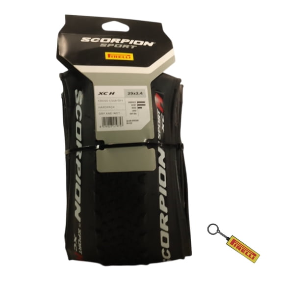 Pirelli Scorpion Sport XC H 29 x 2.4 Black Folding Tire for Mountain Bikes - Consistent Performance, Lightweight and Durable, Ideal for Cross-Country and Trail Riding with Pirelli Scorpion Keychain