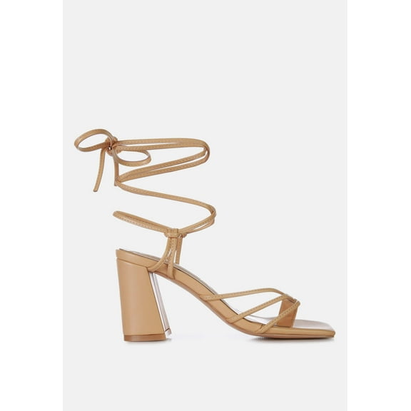 Piri Toe Ring Tie Up Block Sandals