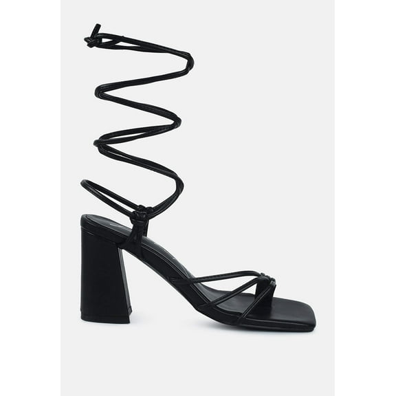Piri Toe Ring Tie Up Block Sandals