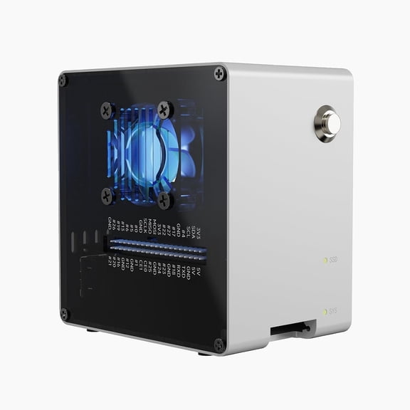 Pironman 5-Mini NVMe M.2 SSD PCIe 2.0/3.0 Mini PC Case for Raspberry Pi 5, Hailo-8L, AI Agent OpenClaw, PWM Cooler+RGB Fan, Safe Shutdown, RGB Effect (RPI5 Not Included)