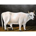 thumbnail image 1 of Pirosmani White Cow Black Background Painting Extra Large XL Wall Art Poster Print, 1 of 3