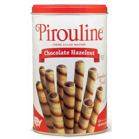 Pirouline Chocolate Hazelnut Creme Filled Rolled Wafers - 14.1oz Tin, 32 Cookies