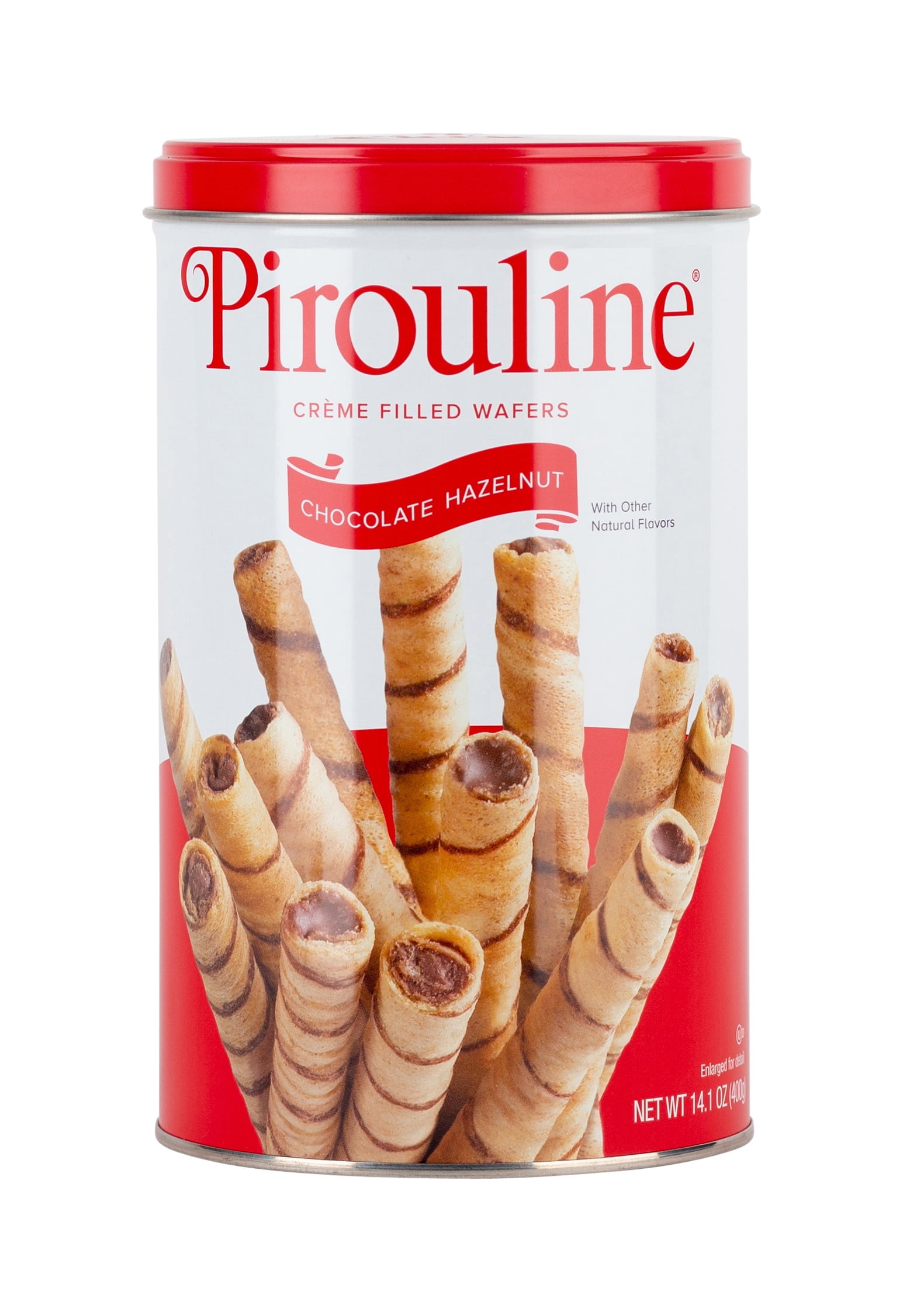 Pirouline Chocolate Hazelnut Creme Filled Wafer Cookies 14.1oz Tin. Holiday Gifts