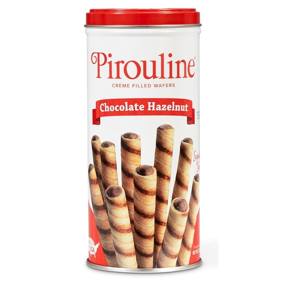 Pirouline Chocolate Hazelnut Creme Filled Wafer Cookies, 3.5oz Tin. Holiday Gifts.
