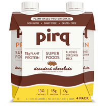 Pirq, Decadent Chocolate Plant Protein, Nutrition Drink 11 Fl. Oz., 4 Pack