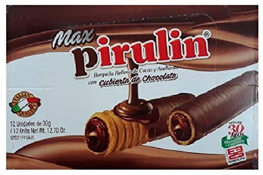 Pirulin Max. Barquilla rellena de Cacao y Avellanas con Cubierta de Chocolate (360)