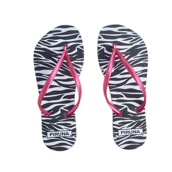 Piruna Women's Flip Flop Sandal Animal Zebra