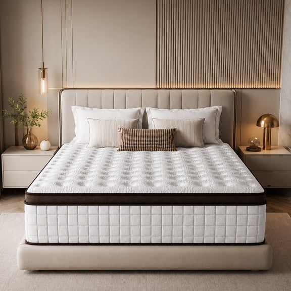 Pirwab 10" King Mattress,Hybrid Mattress in a Box,Medium Firm Bed Mattress,CertiPUR-US Certified Memory Foam with Pressure Relief & Support