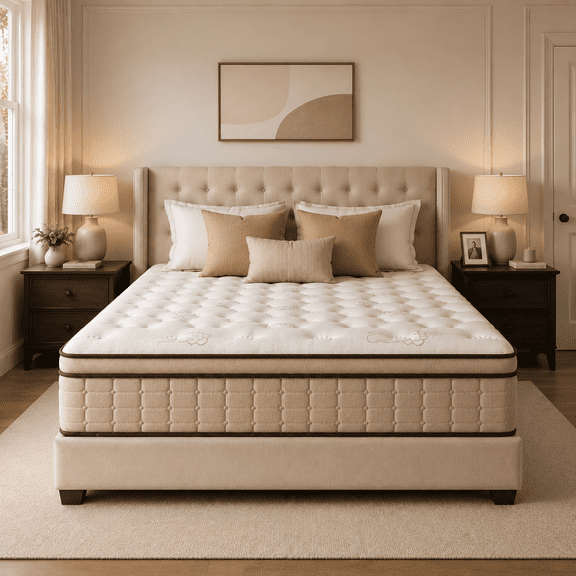 Pirwab 12 inch Queen Hybrid Mattress in a Box,Cooling Memory Foam with Pocket Coils,Medium Firm,Pressure Relief,CertiPUR-US Certified