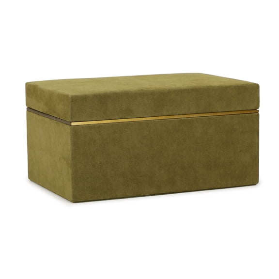 Pisa Green Vegan Suede Designer Storage Box