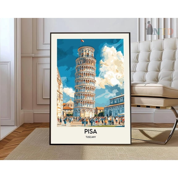 Pisa Italy Travel Poster Wall Art Tuscany Print Unframed Paper Print