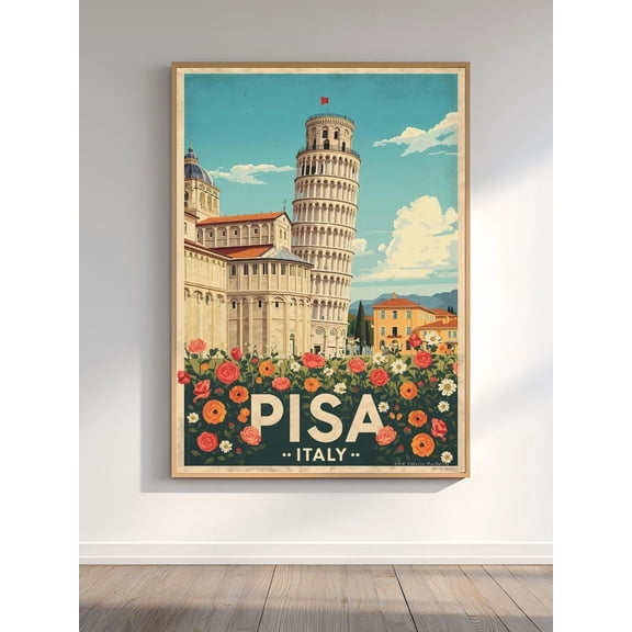 Pisa Italy Vintage Travel Wall Art Decor Unframed Paper Poster 8x10in