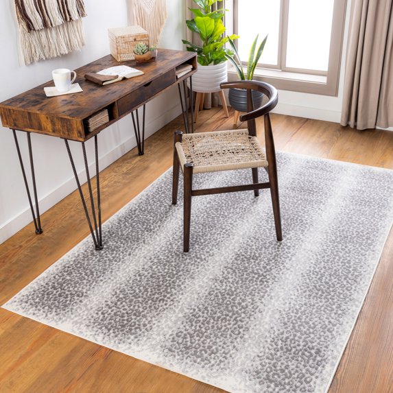 Pisa Light Grey 5' x 7' Modern Rectangle Area Rug