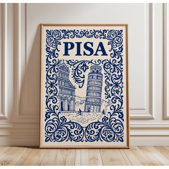 Pisa Tower Travel Italy Poster , Poster Print Only