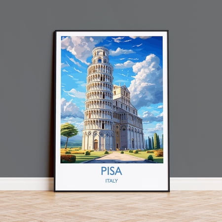 Pisa Travel Poster Travel Print Of Pisa Italy Pisa Art Pisa Gift Wall Art Print