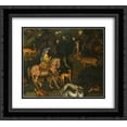 thumbnail image 1 of Pisanello 2x Matted 24x20 Black Ornate Framed Art Print 'The Vision of Saint Eustace', 1 of 2