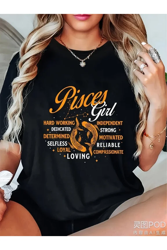 Pisces Astrology Zodiac Sign Birthday Fashion Unisex T-Shirt, up to size 5XL
