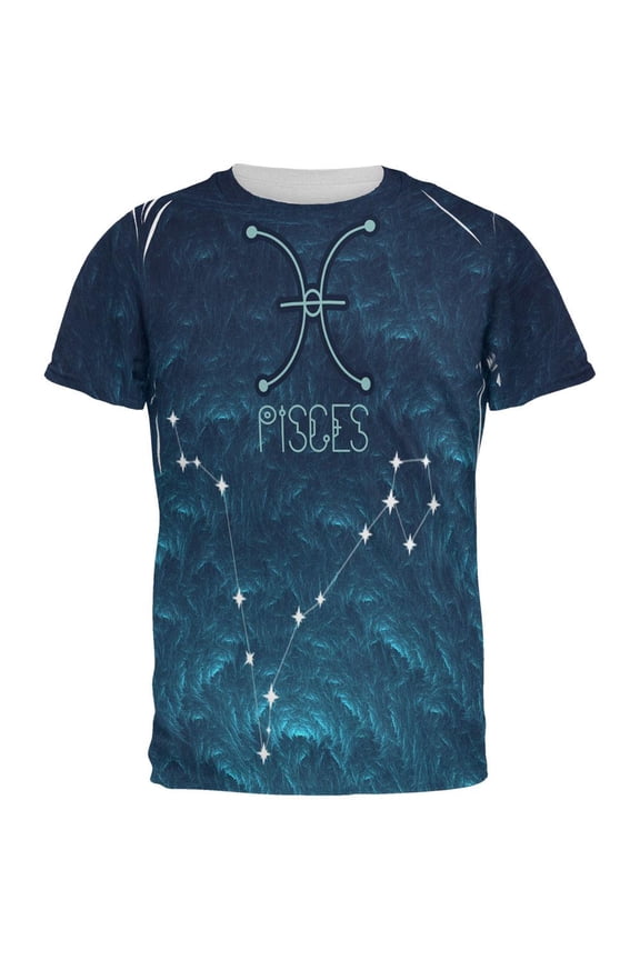 Pisces Constellation Abstract Water All Over Mens T Shirt Multi SM