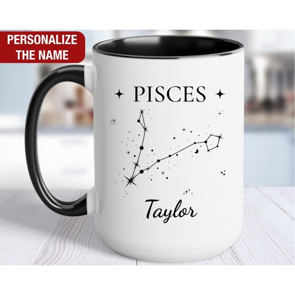 Pisces Constellation Mug Personalized Pisces Birthday Pisces Star Sign Mug Pisces Zodiac S