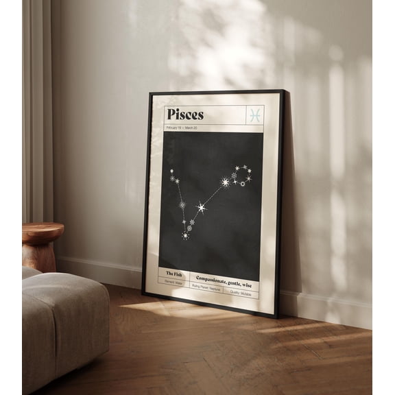 Pisces Constellation Poster Dreamy Celestial Zodiac Poster , Poster Print Only