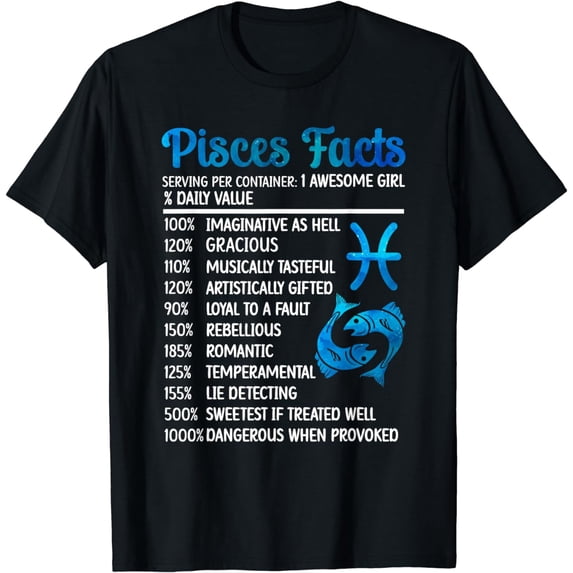 Pisces Facts Pisces Zodiac Sign Pisces Horoscope T-Shirt