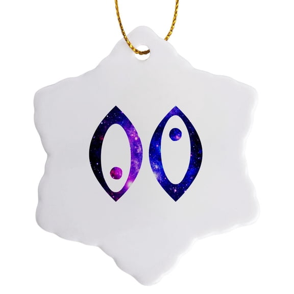 Pisces Fish Horoscope Symbol - Purple Zodiac Astrological Star Sign, 3 inch Snowflake Porcelain Ornament