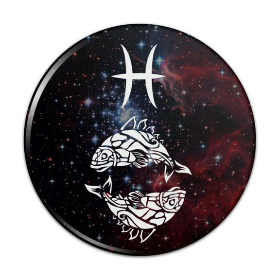 Pisces Fish Zodiac Sign Horoscope in Space Pinback Button Pin