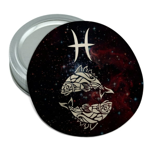 Pisces Fish Zodiac Sign Horoscope in Space Round Rubber Non-Slip Jar Gripper Lid Opener