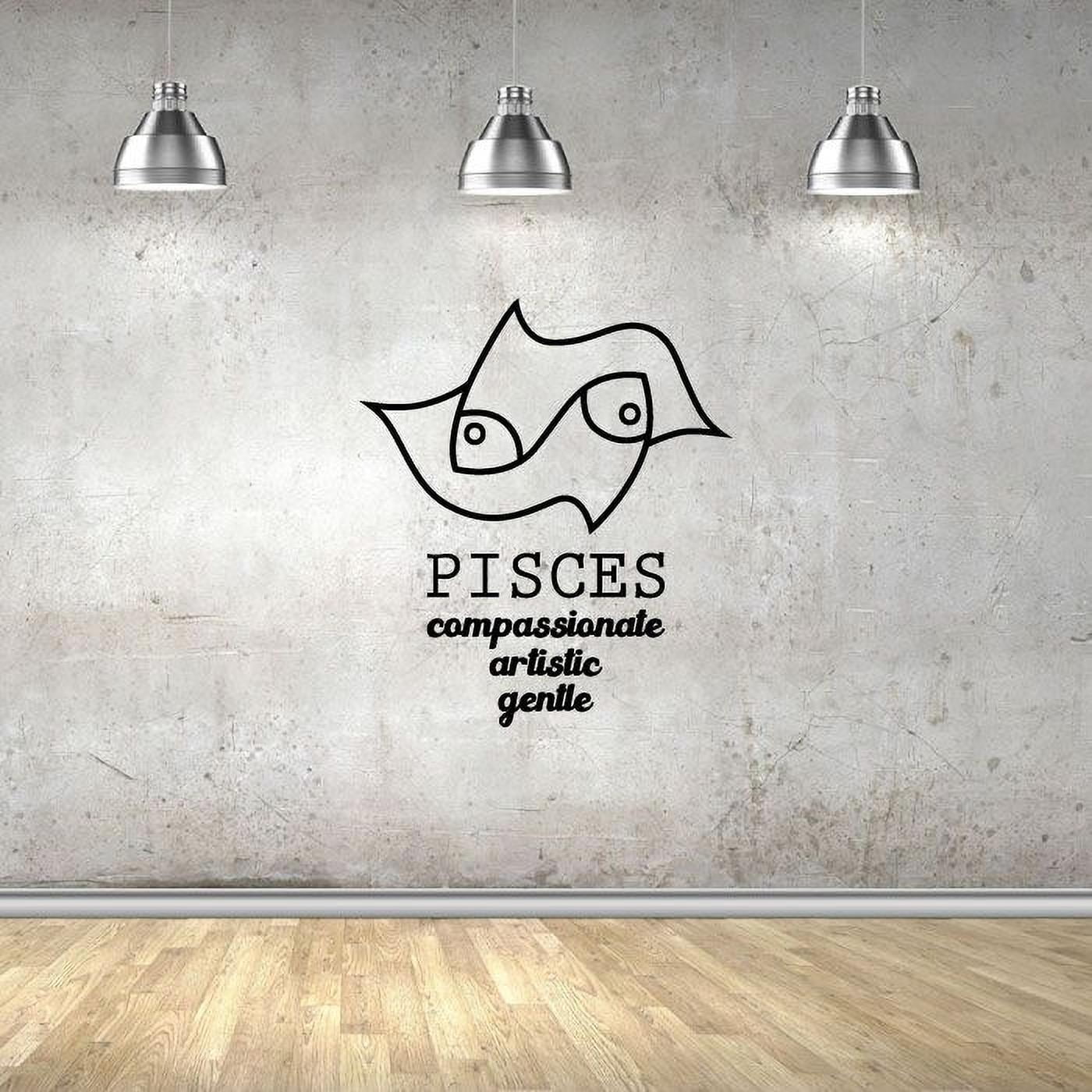 Pisces Fishes Silhouette Water Sign Symbol Compassionate Artistic(04)